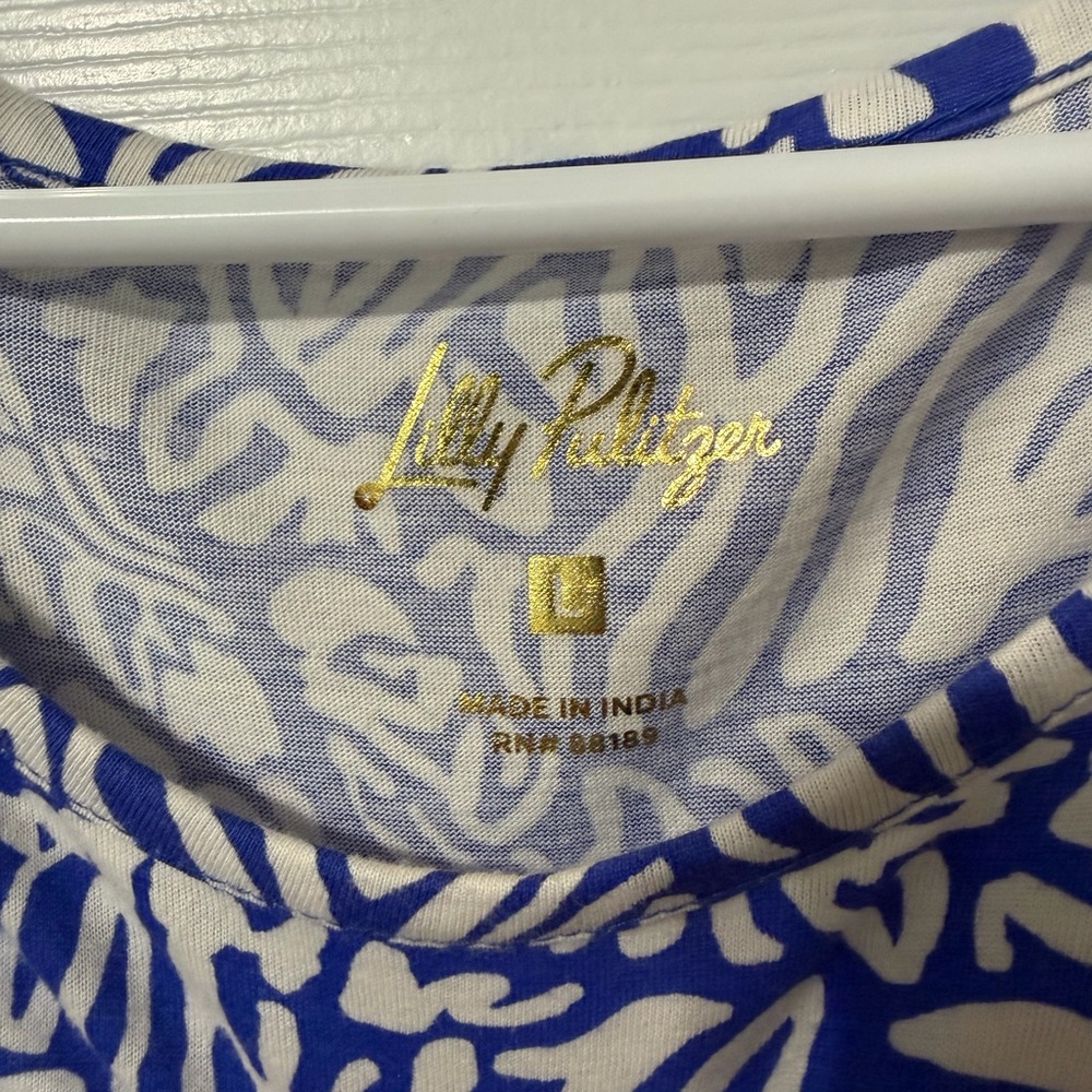 Lilly Pulitzer cotton tshirt Dress Sz L - Picture 5 of 7